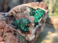 Natural Ball Malachite and Drusi Quartz On Dolomite Matrix Specimens x 3 From Kambove, Congo