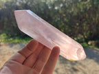Polished Double Terminated Rose Quartz Points x 6 Madagascar - Toprock Gemstones and Minerals 