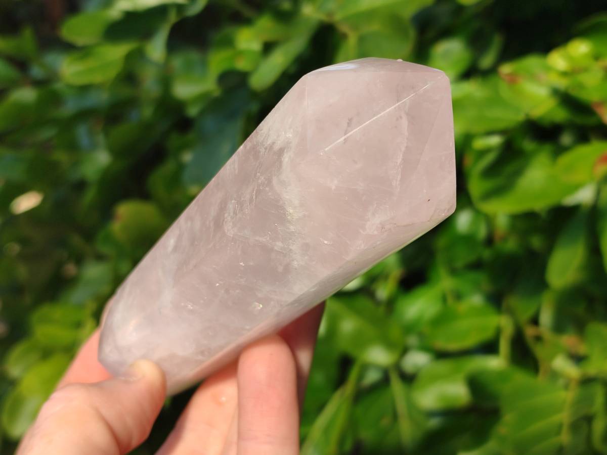 Polished Double Terminated Rose Quartz Points x 6 Madagascar - Toprock Gemstones and Minerals 