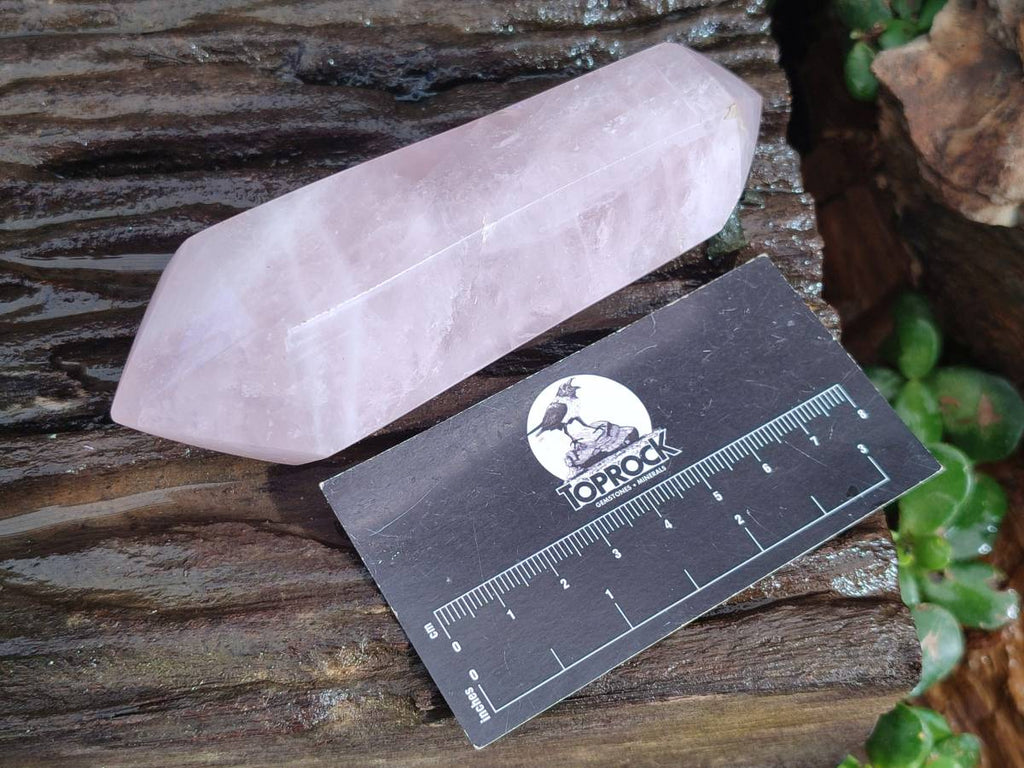 Polished Double Terminated Rose Quartz Points x 6 Madagascar - Toprock Gemstones and Minerals 