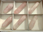 Polished Double Terminated Rose Quartz Points x 6 Madagascar - Toprock Gemstones and Minerals 