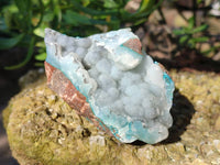Natural Drusy Coated Chrysocolla With Hemimorphite and Malachite Specimens x 3 From Congo