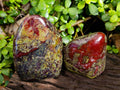 Polished Bastite Dragons Blood Stone Standing Free Forms x 2 From Tshipise, South Africa - Toprock Gemstones and Minerals 