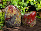 Polished Bastite Dragons Blood Stone Standing Free Forms x 2 From Tshipise, South Africa - Toprock Gemstones and Minerals 