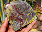 Polished Bastite Dragons Blood Stone Standing Free Forms x 2 From Tshipise, South Africa - Toprock Gemstones and Minerals 