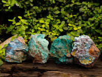 Natural Shattuckite Cobbed Cutting Material x 4 From Namibia - Toprock Gemstones and Minerals 