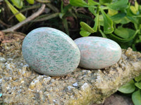 Polished Amazonite Palm Stones x 12 From Madagascar