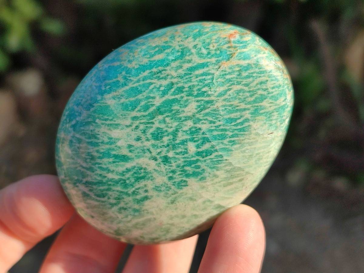 Polished Amazonite Palm Stones x 12 From Madagascar - Toprock Gemstones and Minerals 