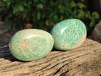 Polished Amazonite Palm Stones x 12 From Madagascar - Toprock Gemstones and Minerals 