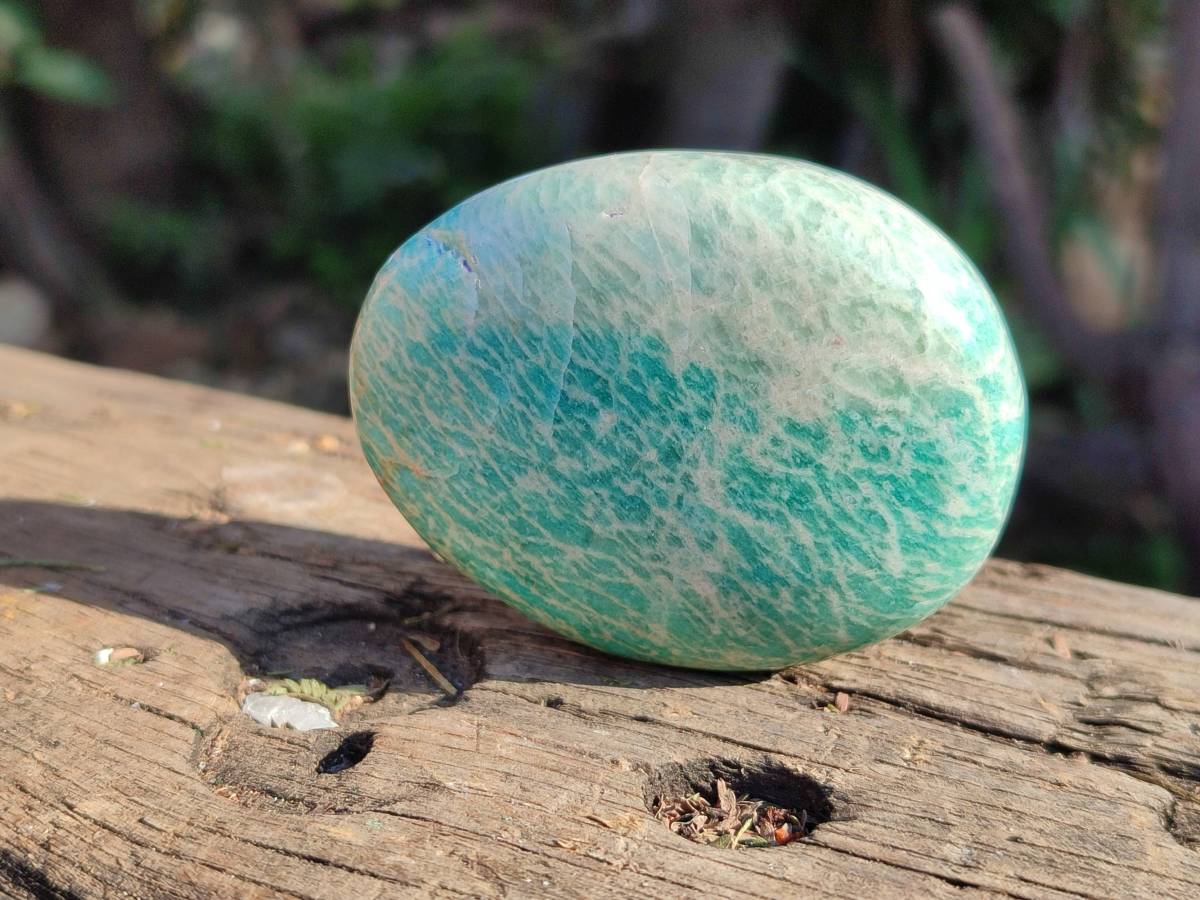 Polished Amazonite Palm Stones x 12 From Madagascar - Toprock Gemstones and Minerals 