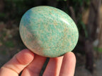 Polished Amazonite Palm Stones x 12 From Madagascar - Toprock Gemstones and Minerals 
