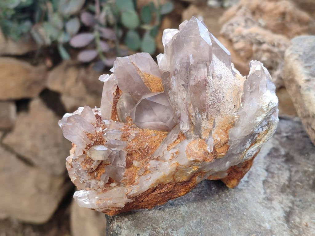 Natural Hematoid Quartz Clusters x 4 From Zimbabwe - Toprock Gemstones and Minerals 