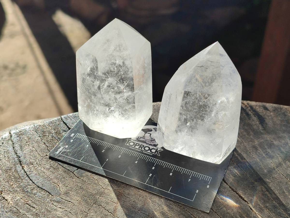 Polished Clear Quartz Crystals x 12 From Madagascar - Toprock Gemstones and Minerals 