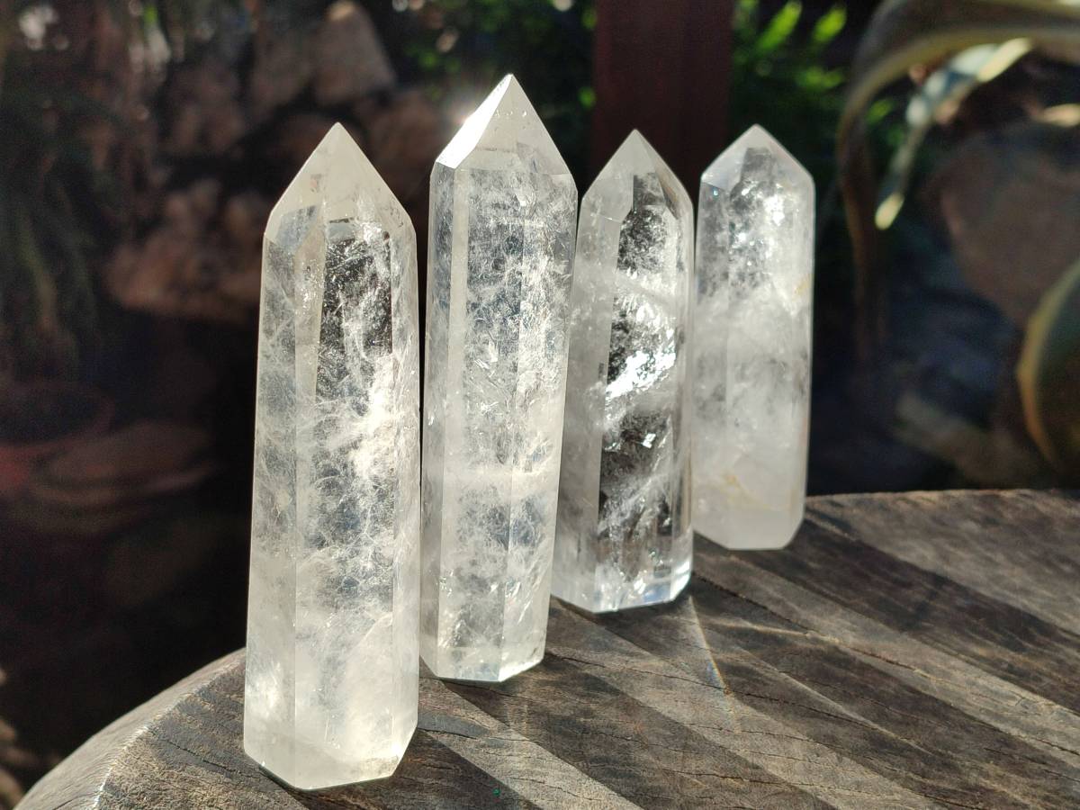 Polished Clear Quartz Crystals x 12 From Madagascar - Toprock Gemstones and Minerals 