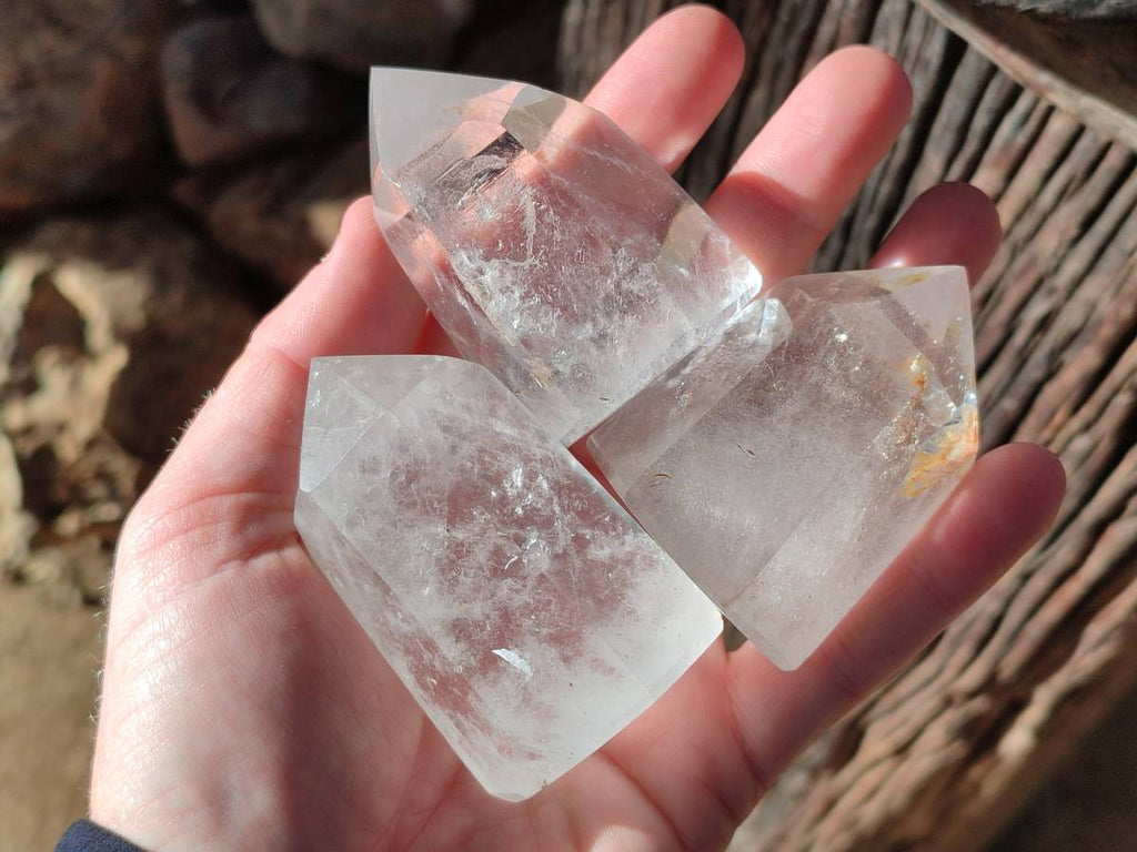 Polished Clear Quartz Crystals x 12 From Madagascar - Toprock Gemstones and Minerals 