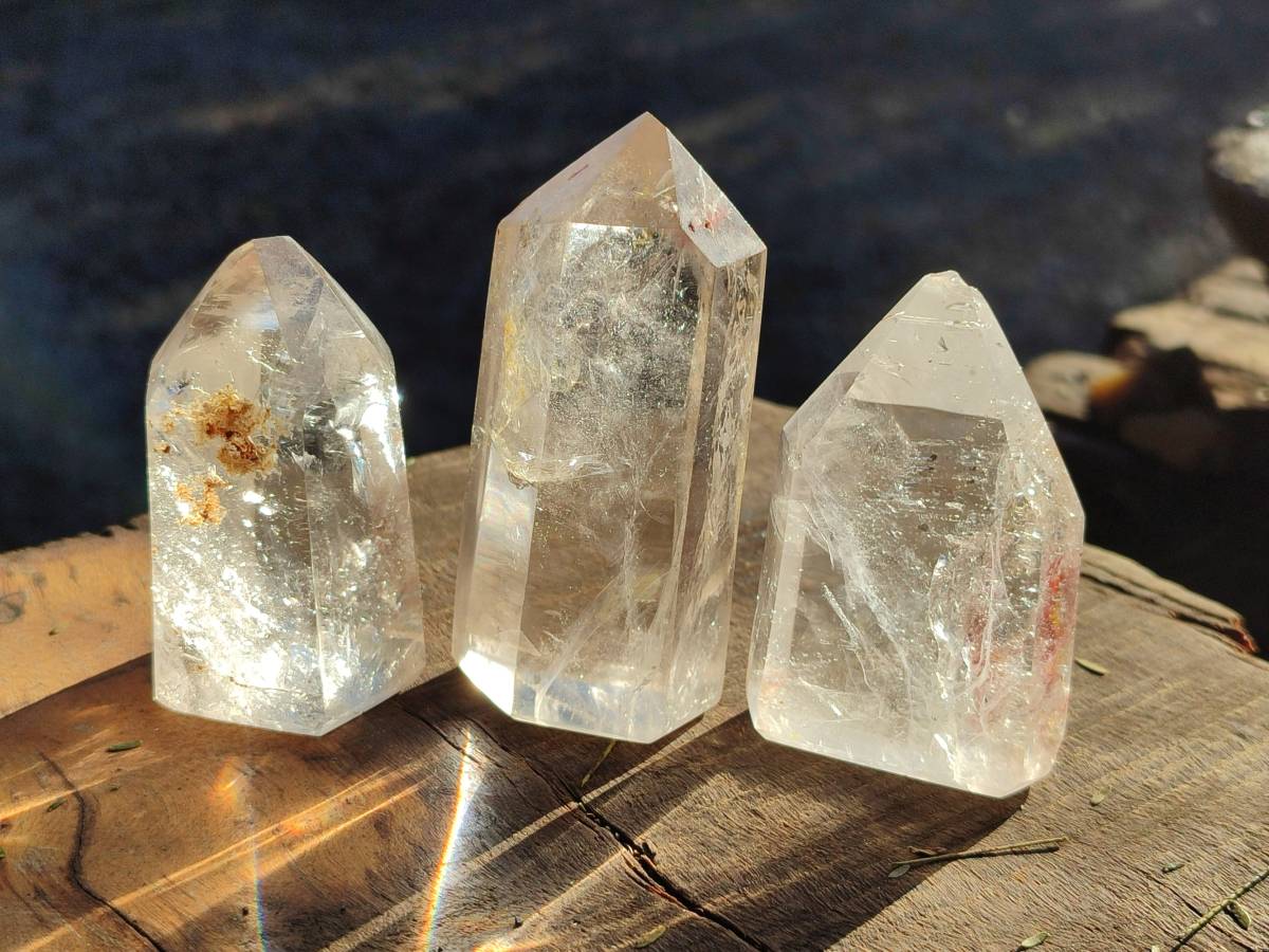 Polished Clear Quartz Crystals x 12 From Madagascar - Toprock Gemstones and Minerals 