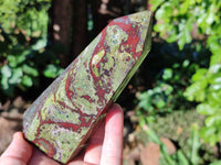 Polished Bastite Dragons Blood Stone Points x 3 From Tshipise, South Africa
