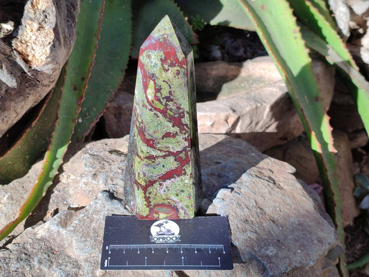 Polished Bastite Dragons Blood Stone Points x 3 From Tshipise, South Africa - Toprock Gemstones and Minerals 