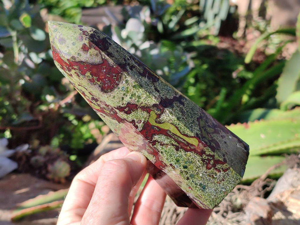 Polished Bastite Dragons Blood Stone Points x 3 From Tshipise, South Africa - Toprock Gemstones and Minerals 