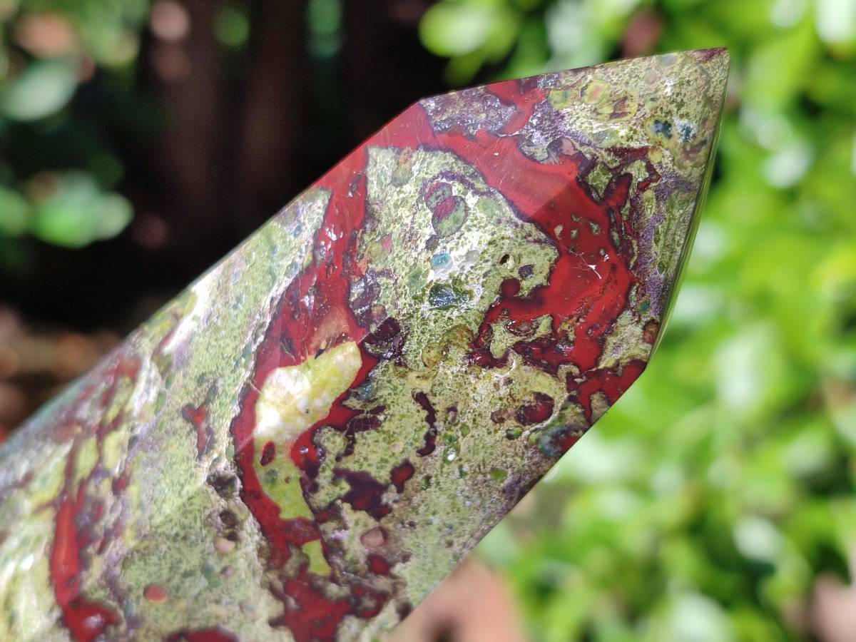 Polished Bastite Dragons Blood Stone Points x 3 From Tshipise, South Africa - Toprock Gemstones and Minerals 