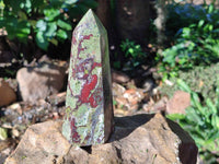 Polished Bastite Dragons Blood Stone Points x 3 From Tshipise, South Africa