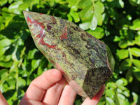 Polished Bastite Dragons Blood Stone Points x 2 From Tshipise, South Africa