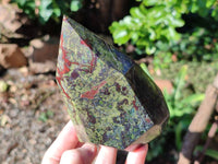 Polished Bastite Dragons Blood Stone Points x 2 From Tshipise, South Africa