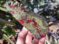 Polished Bastite Dragons Blood Stone Points x 2 From Tshipise, South Africa