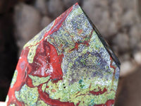 Polished Bastite Dragons Blood Stone Points x 2 From Tshipise, South Africa