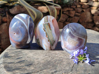 Polished Sashe River Agate Standing Free Forms x 3 From Zimbabwe - Toprock Gemstones and Minerals 