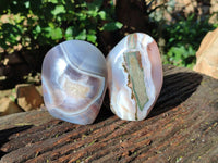 Polished Sashe River Agate Standing Free Forms x 3 From Zimbabwe - Toprock Gemstones and Minerals 