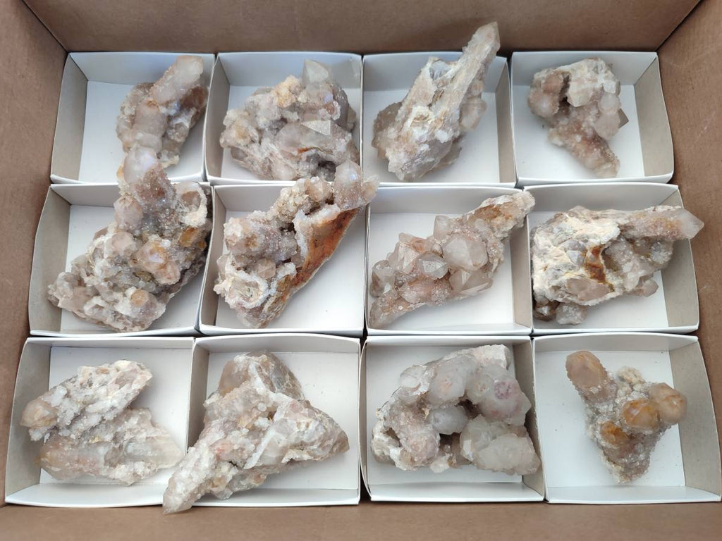 Natural Limonite Coated Fairy Spirit Quartz Clusters x 12 From Boekenhouthoek, South Africa - Toprock Gemstones and Minerals 