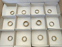Hand Made 'Antique' Malachite and Chrysocolla Rings with Brass Inlay x 12 From Congo