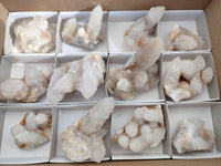 Natural White Spirit Quartz Clusters x 12 From Boekenhouthoek, South Africa