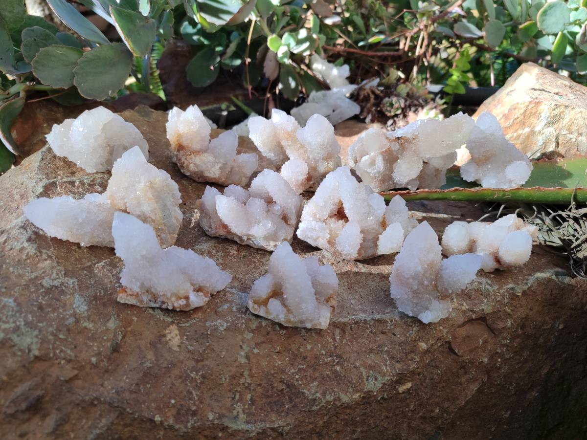 Natural White Spirit Quartz Clusters x 12 From Boekenhouthoek, South Africa - Toprock Gemstones and Minerals 