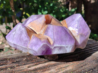 Polished Chevron Amethyst Phantom Crystal Cluster x 1 from Ankazobe, Madagascar