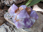 Polished Chevron Amethyst Phantom Crystal Cluster x 1 from Ankazobe, Madagascar - Toprock Gemstones and Minerals 