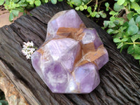 Polished Chevron Amethyst Phantom Crystal Cluster x 1 from Ankazobe, Madagascar