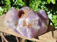 Polished Chevron Amethyst Phantom Crystal Cluster x 1 from Ankazobe, Madagascar