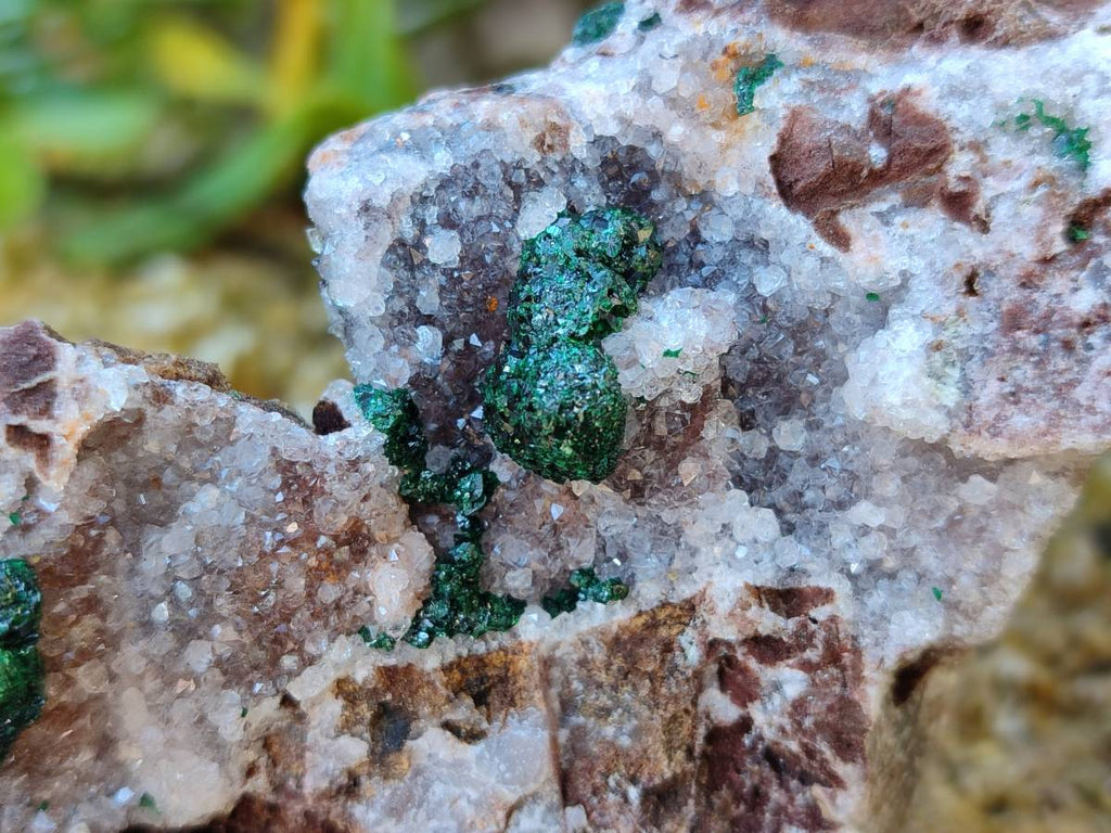 Natural Ball Malachite and Drusi Quartz On Dolomite Matrix Specimens x 6 From Kambove, Congo - Toprock Gemstones and Minerals 