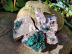Natural Ball Malachite and Drusi Quartz On Dolomite Matrix Specimens x 6 From Kambove, Congo - Toprock Gemstones and Minerals 