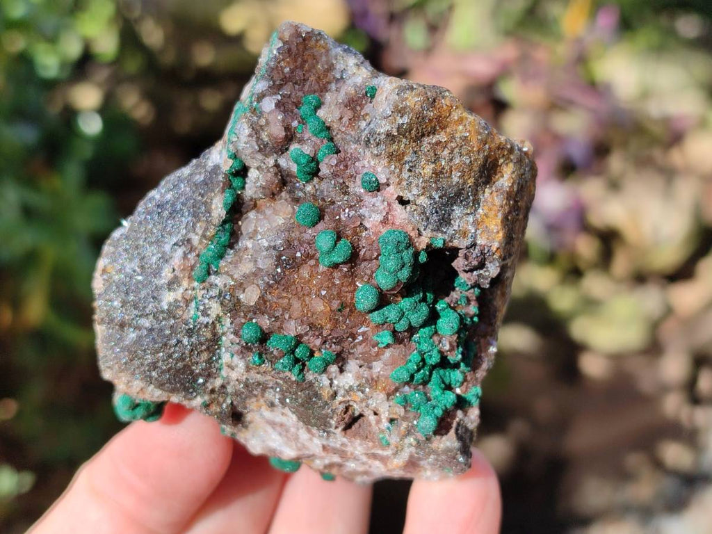Natural Ball Malachite and Drusi Quartz On Dolomite Matrix Specimens x 6 From Kambove, Congo - Toprock Gemstones and Minerals 
