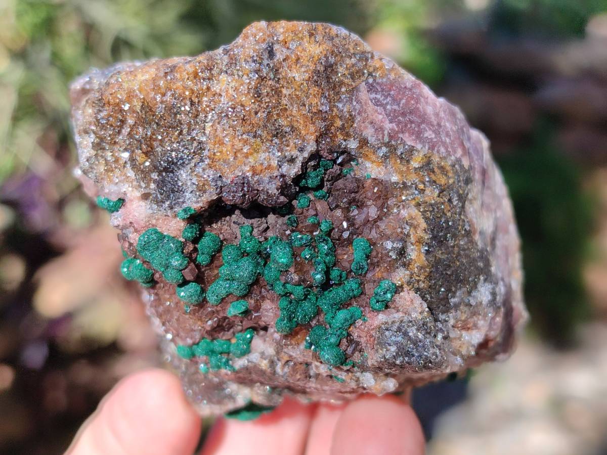 Natural Ball Malachite and Drusi Quartz On Dolomite Matrix Specimens x 6 From Kambove, Congo - Toprock Gemstones and Minerals 