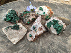 Natural Ball Malachite and Drusi Quartz On Dolomite Matrix Specimens x 6 From Kambove, Congo - Toprock Gemstones and Minerals 