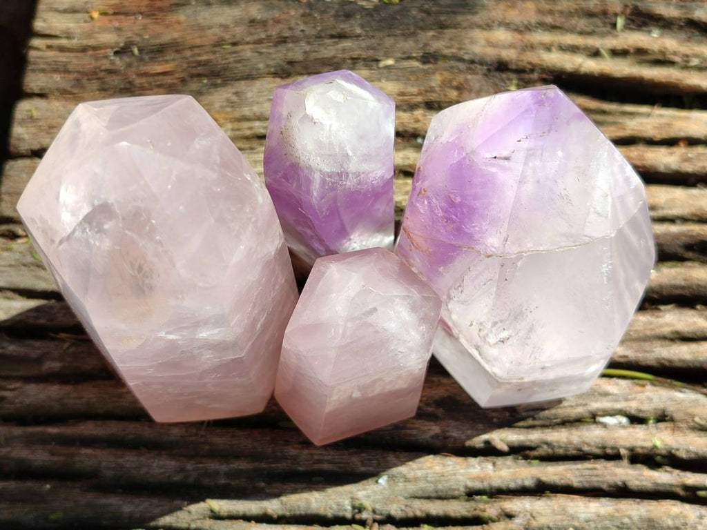 Polished Mixed Quartz Crystals x 6 From Madagascar - Toprock Gemstones and Minerals 