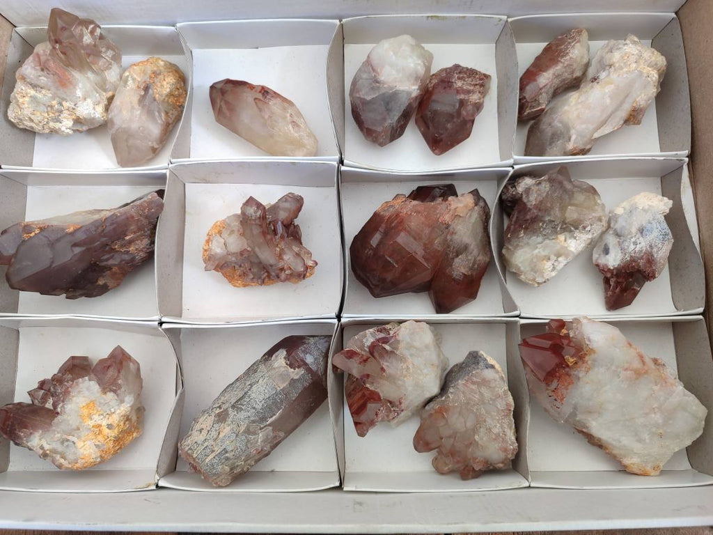 Natural Red Hematoid Quartz Clusters x 17 From Karoi, Zimbabwe - Toprock Gemstones and Minerals 