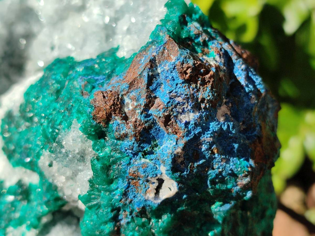 Natural Large Dioptase with Shattuckite and Drusy Quartz On Dolomite Cabinet Specimen x 1 From Likasi, Congo - Toprock Gemstones and Minerals 