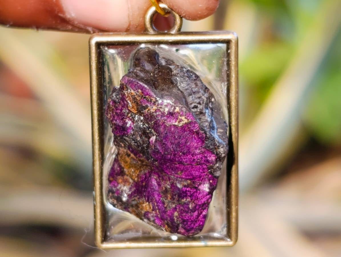 Hand Made Specially Selected Mixed Crystal Pendants - Set in Resin x 6 From Southern Africa - Toprock Gemstones and Minerals 