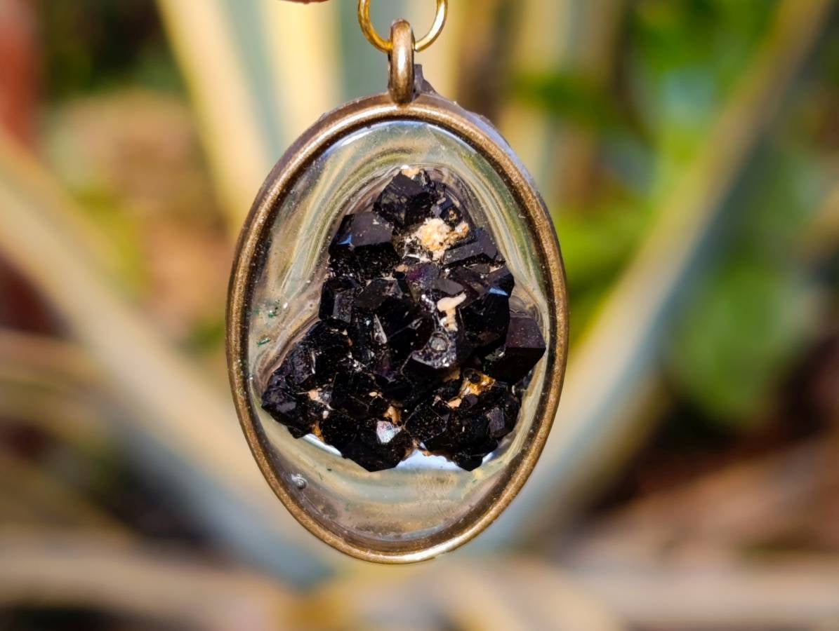 Hand Made Specially Selected Mixed Crystal Pendants - Set in Resin x 6 From Southern Africa - Toprock Gemstones and Minerals 