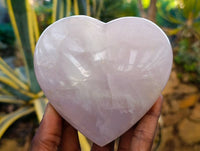 Polished Rose Quartz Gemstone Hearts x 2 Ambatondrazaka, Madagascar